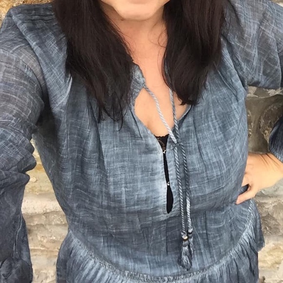 Indigo Smocked Waist Women's Dress by Natural Life - Picture 2 of 3